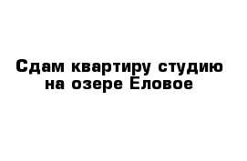 Сдам квартиру-студию на озере Еловое